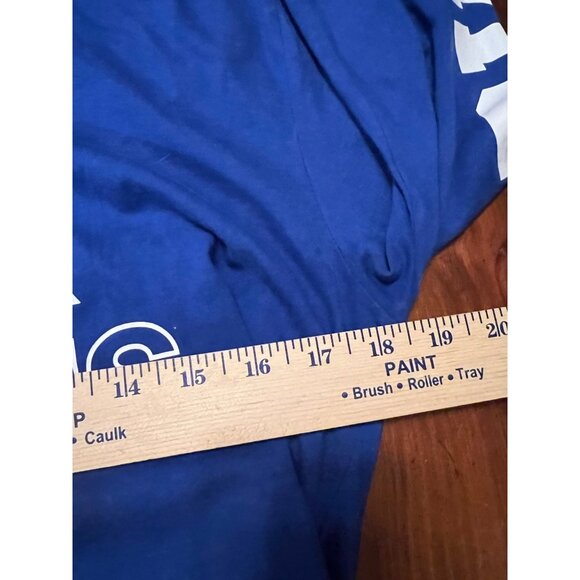 Adidas women's royal blue long sleeve hooded t-shirt size Large,  logo printed - Picture 9 of 9